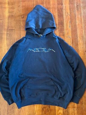 Vintage ‘90s Medium Band Rock Alternative Grunge Music Blue Hoodie Sweatshirt M
